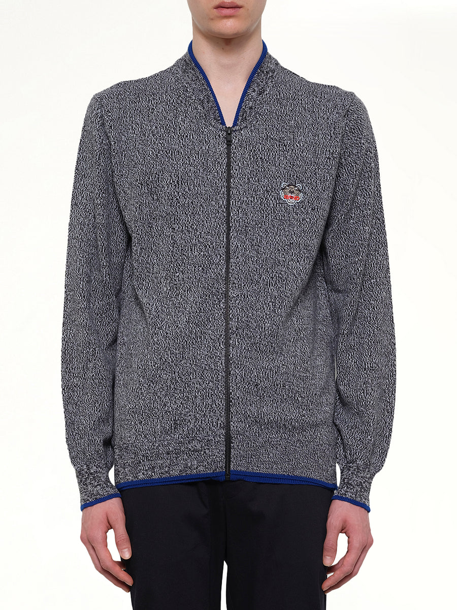 Tiger Zip Cardigan in Anthracite