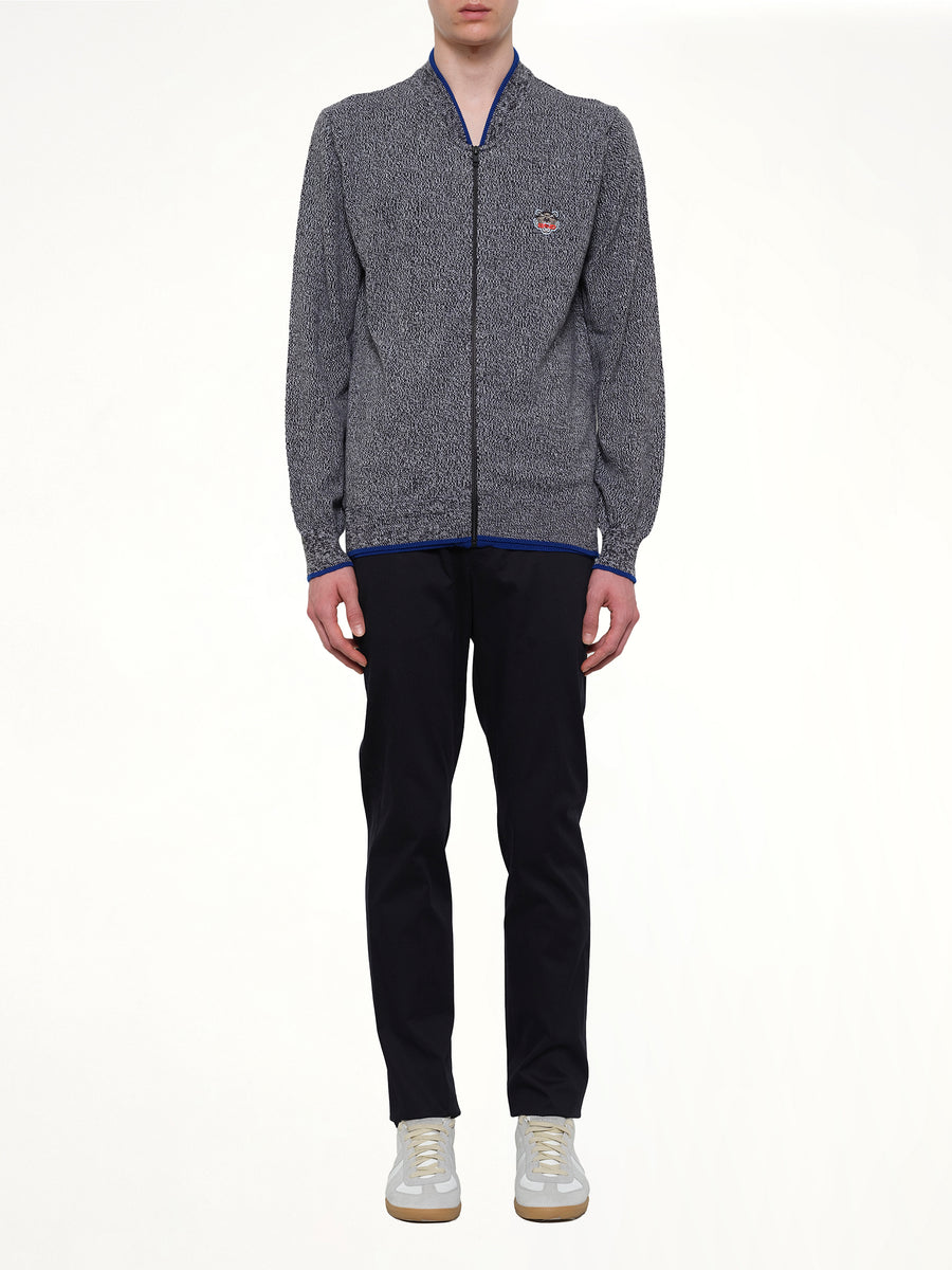 Tiger Zip Cardigan in Anthracite