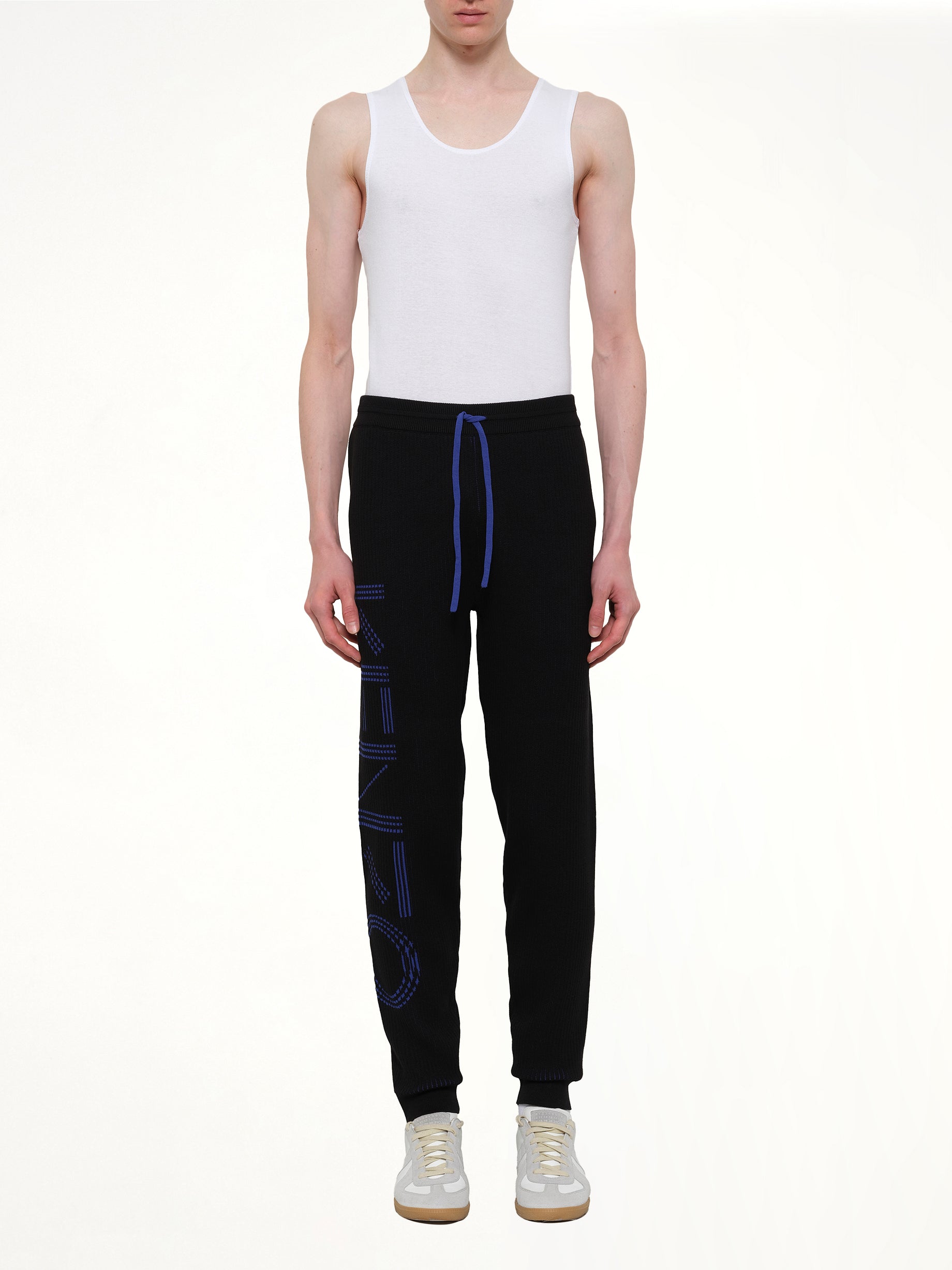KENZO Knitted Track Pants in Black Product Photo from MARAIS