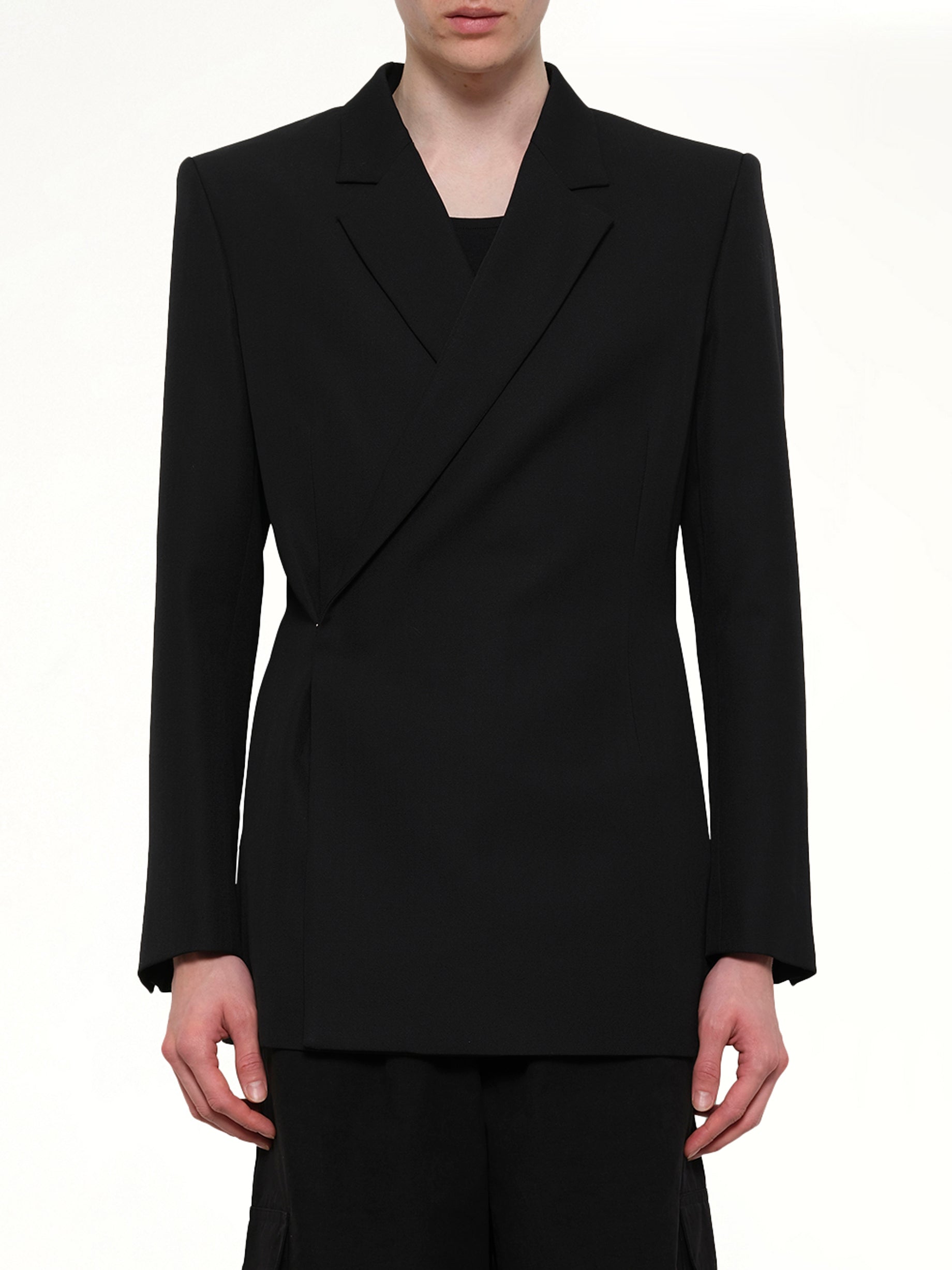 Egonic Double Breasted Jacket in Black