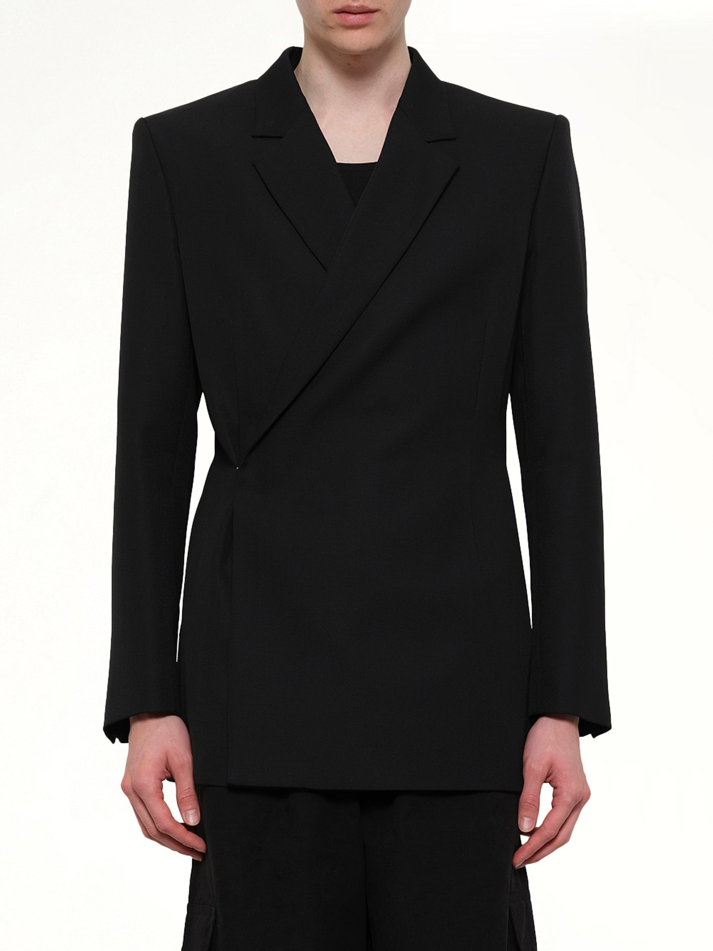 Egonic Double Breasted Jacket in Black