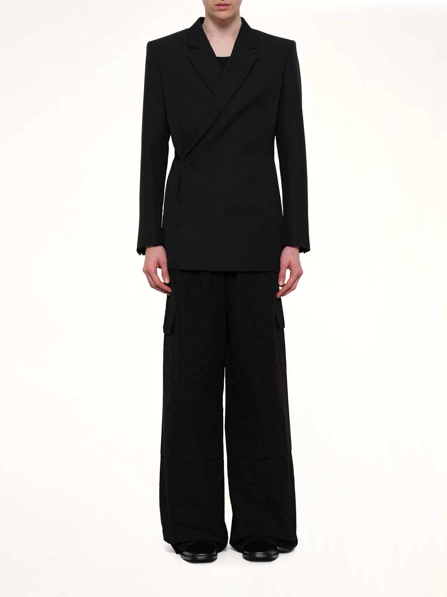 Egonic Double Breasted Jacket in Black