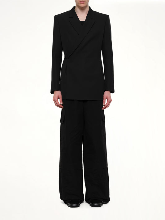 Egonic Double Breasted Jacket in Black