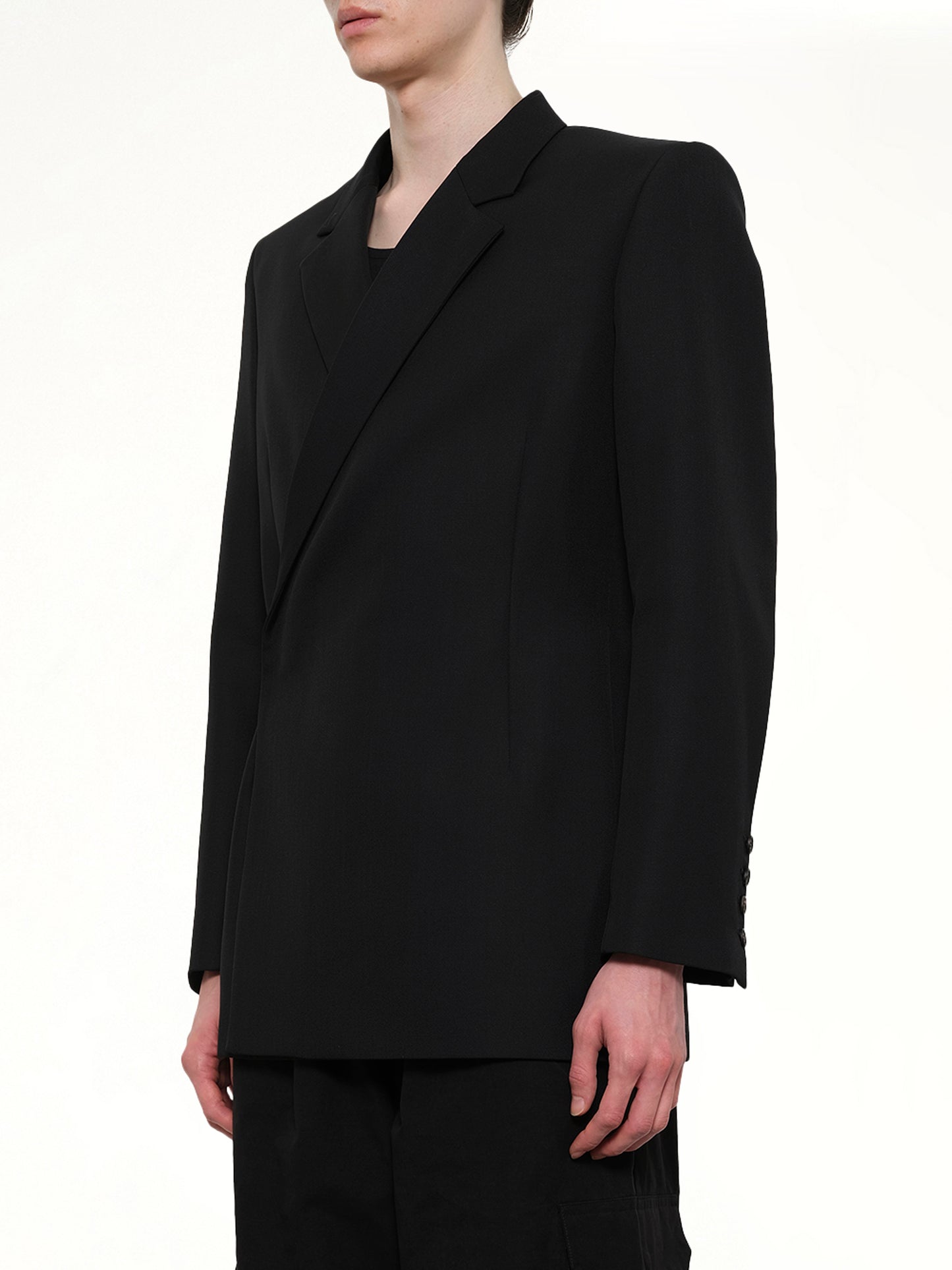 Egonic Double Breasted Jacket in Black