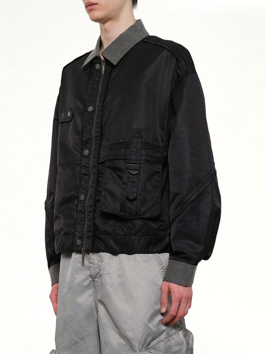 Deconstructed  Nylon Jacket in Black