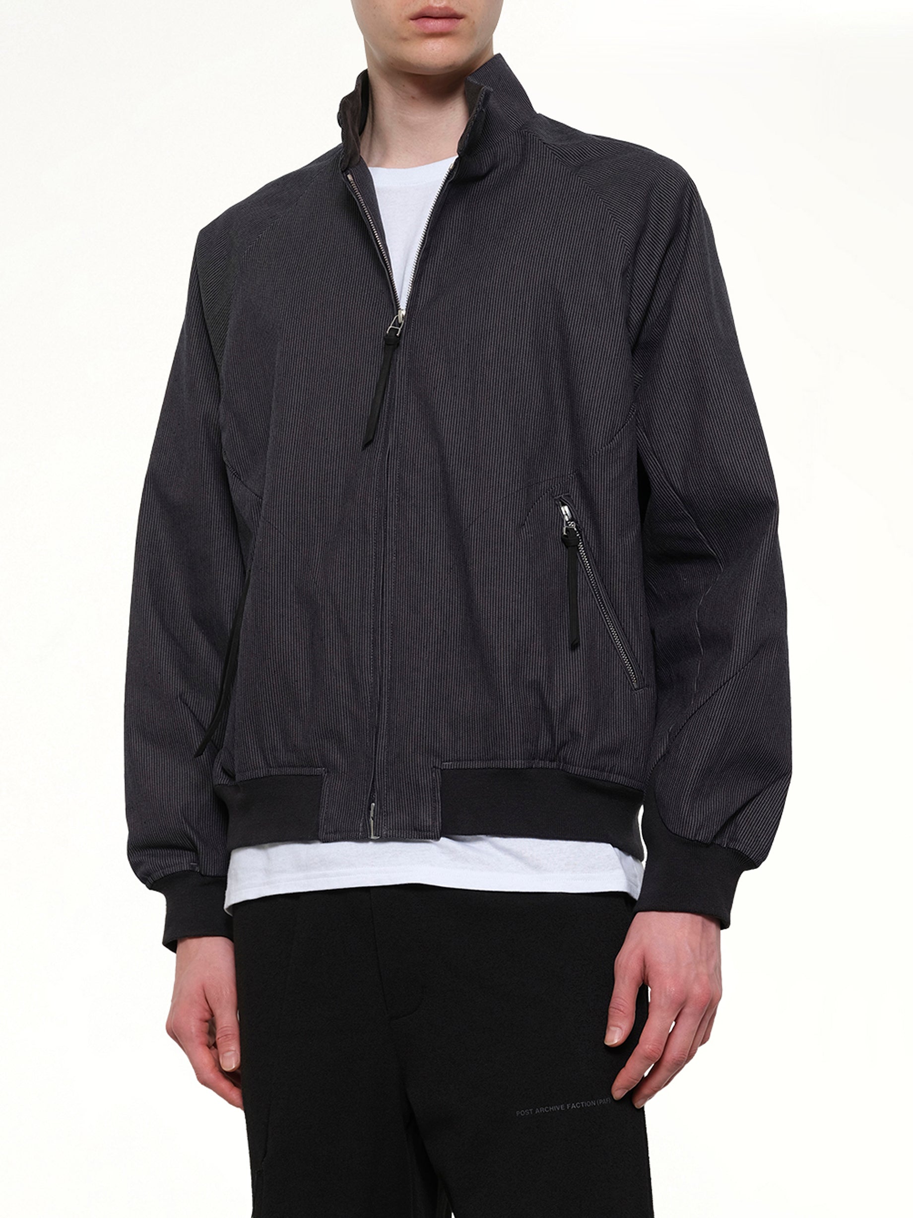 POST ARCHIVE FACTION , 
, Opening Bomber (2026) in Charcoal Detail Shot from MARAIS