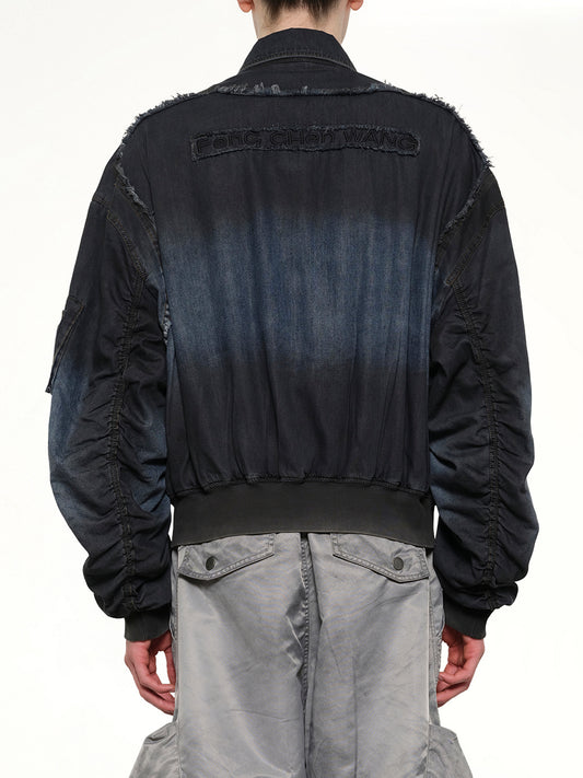 Indigo Gradient Denim Jacket in Blue/Black