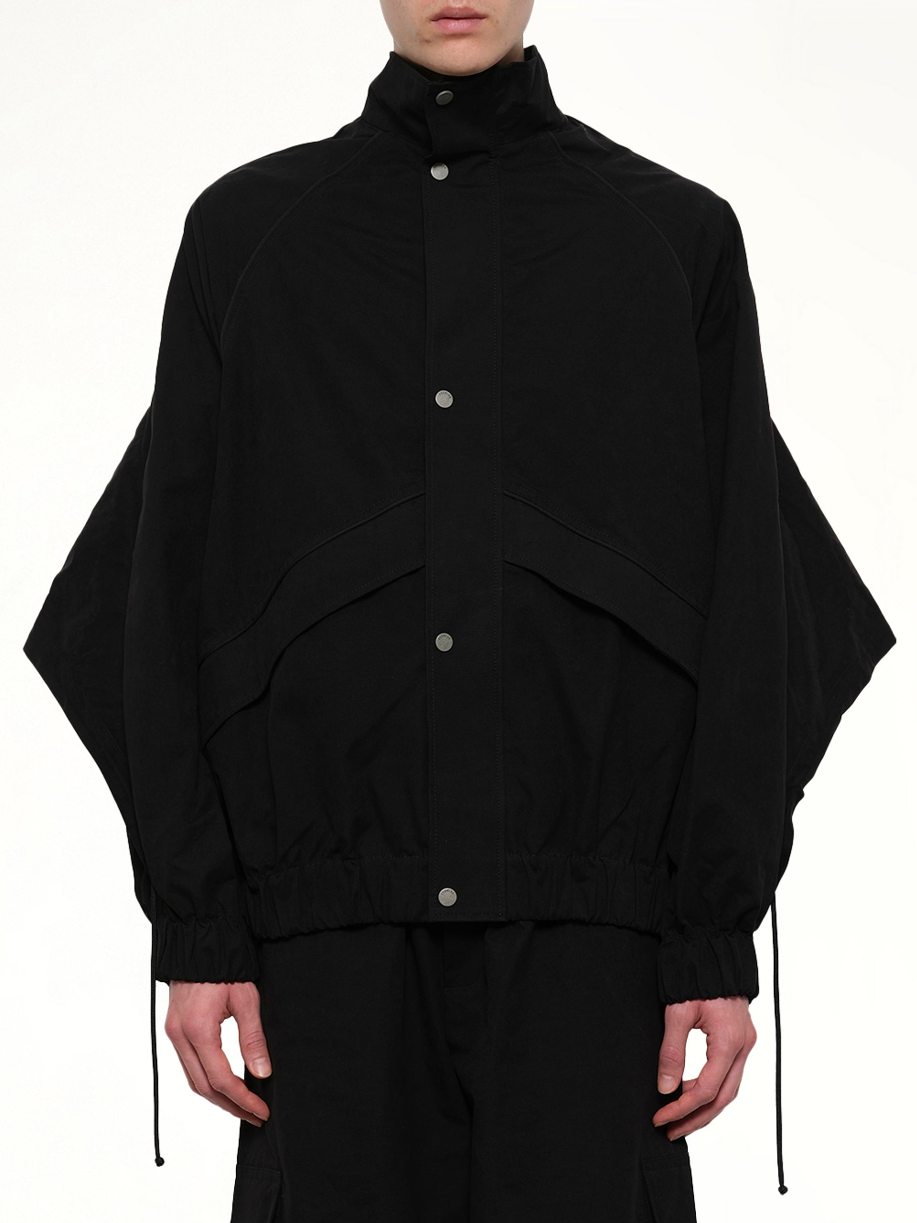 Back Fold Track Jacket in Black
