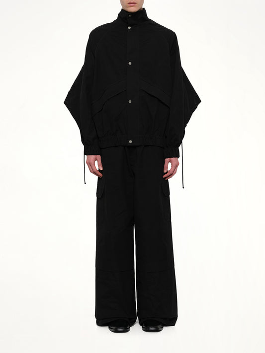 Back Fold Track Jacket in Black