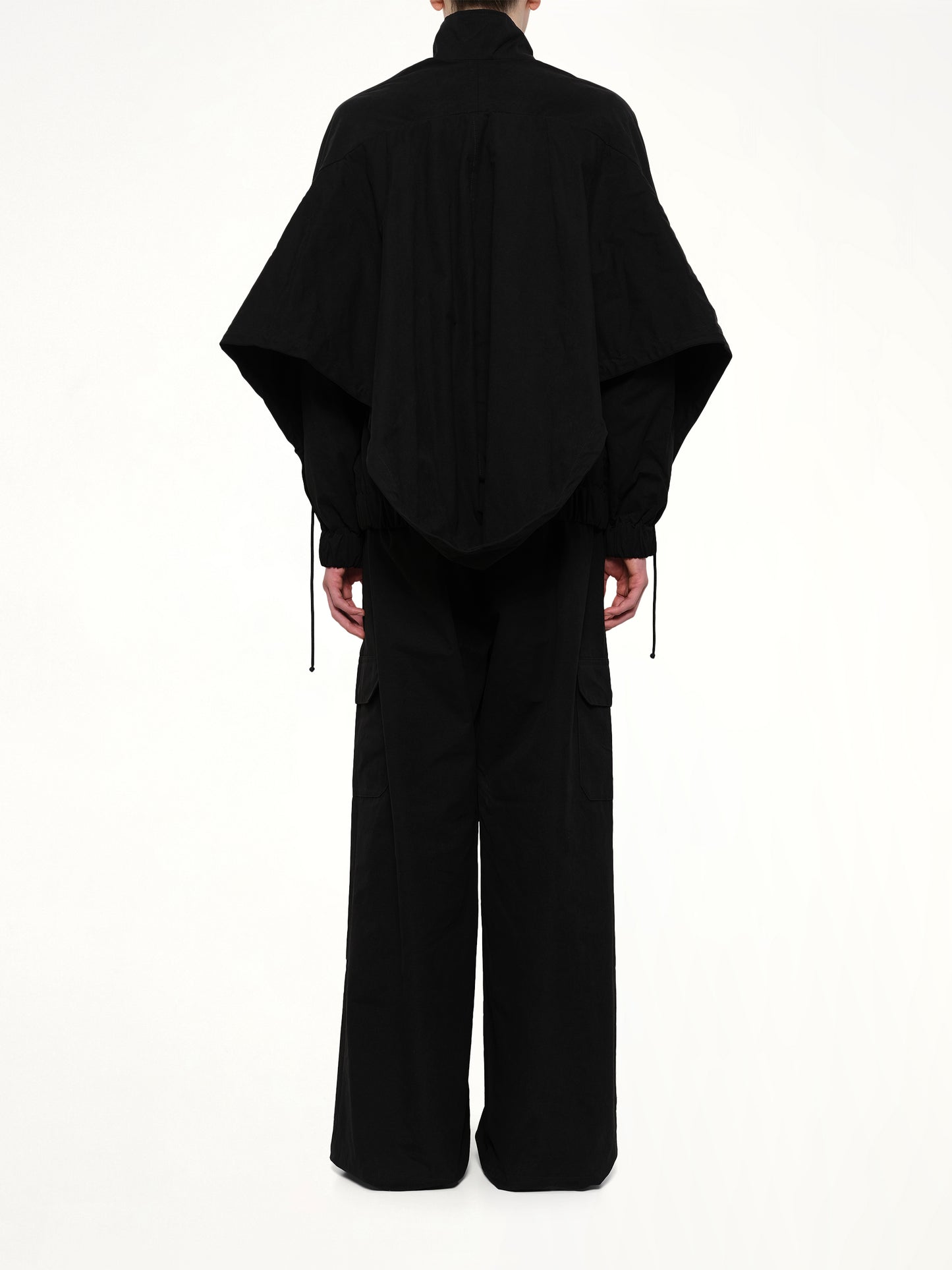 Back Fold Track Jacket in Black