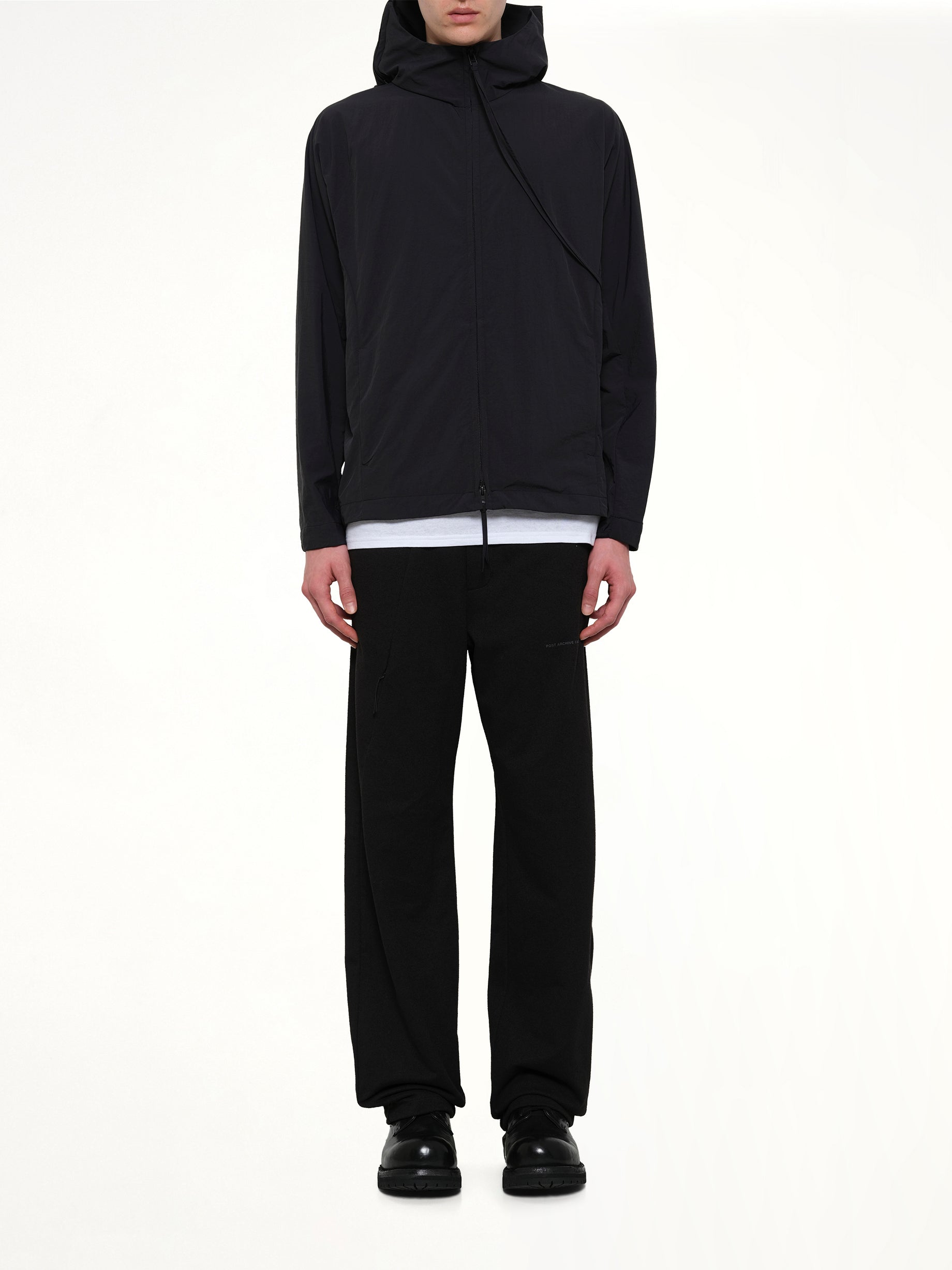 POST ARCHIVE FACTION , Opening Jacket (2026) in Black Model View from MARAIS