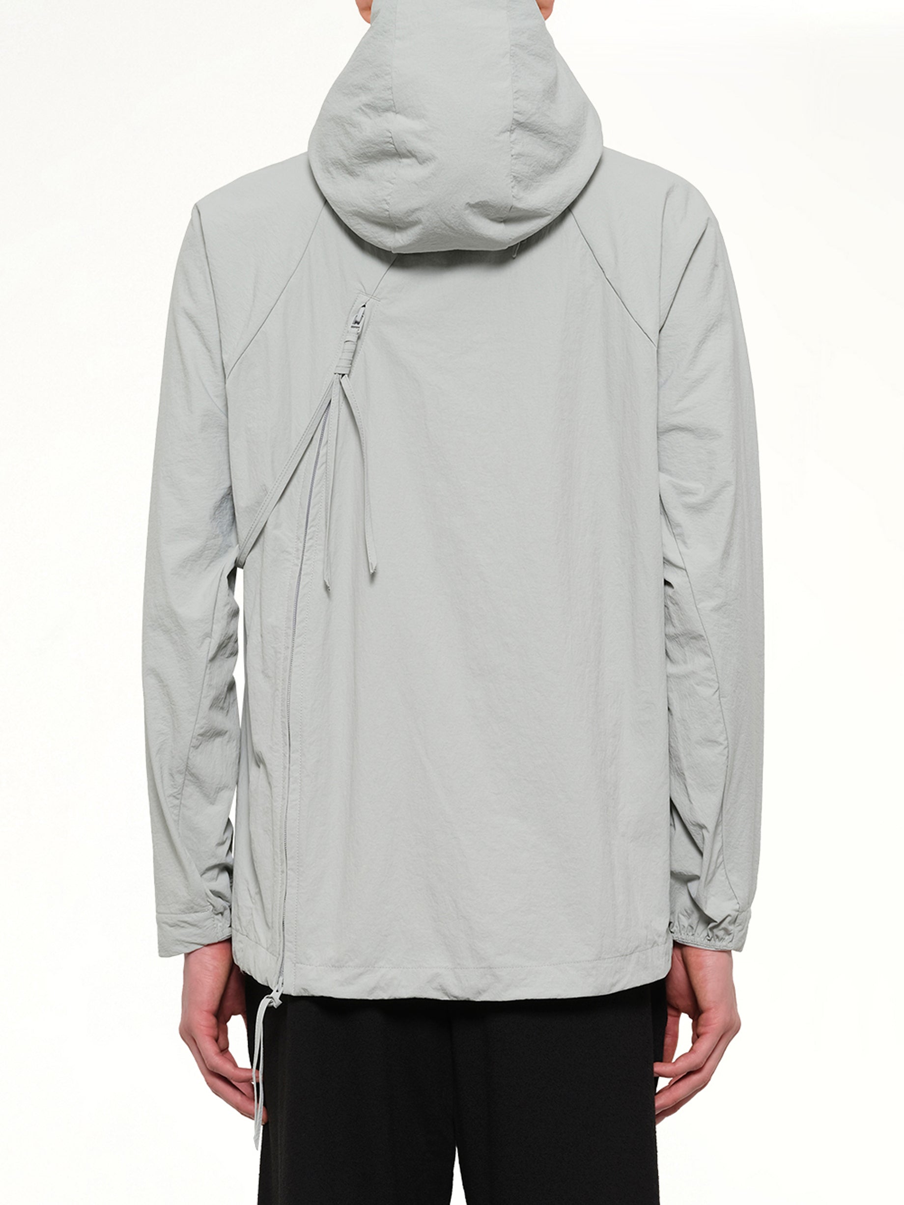 POST ARCHIVE FACTION , Opening Jacket (2026) in Light Grey Back View from MARAIS