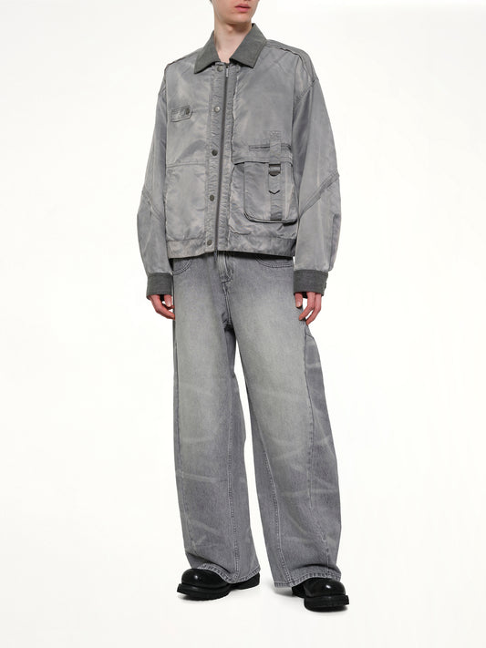 Sandwashed Nylon Jacket in Grey