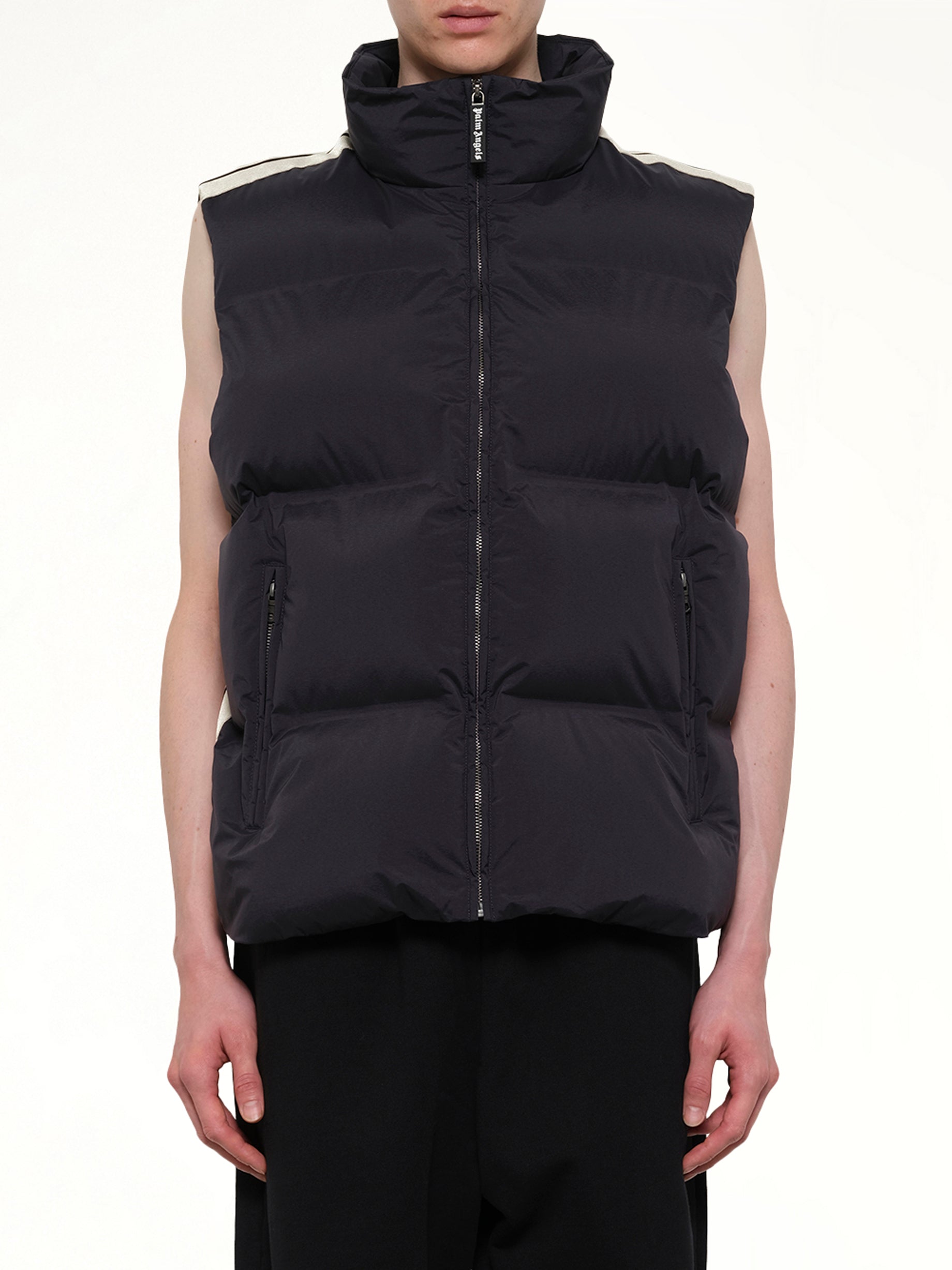 Classic Logo Track Down Vest in Black/Tofu