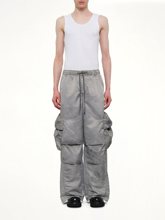 Sandwashed Nylon Cargos in Grey
