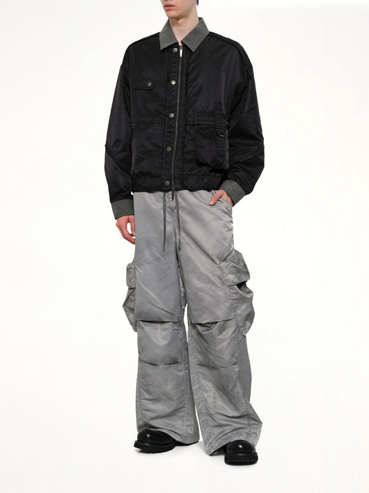 Sandwashed Nylon Cargos in Grey