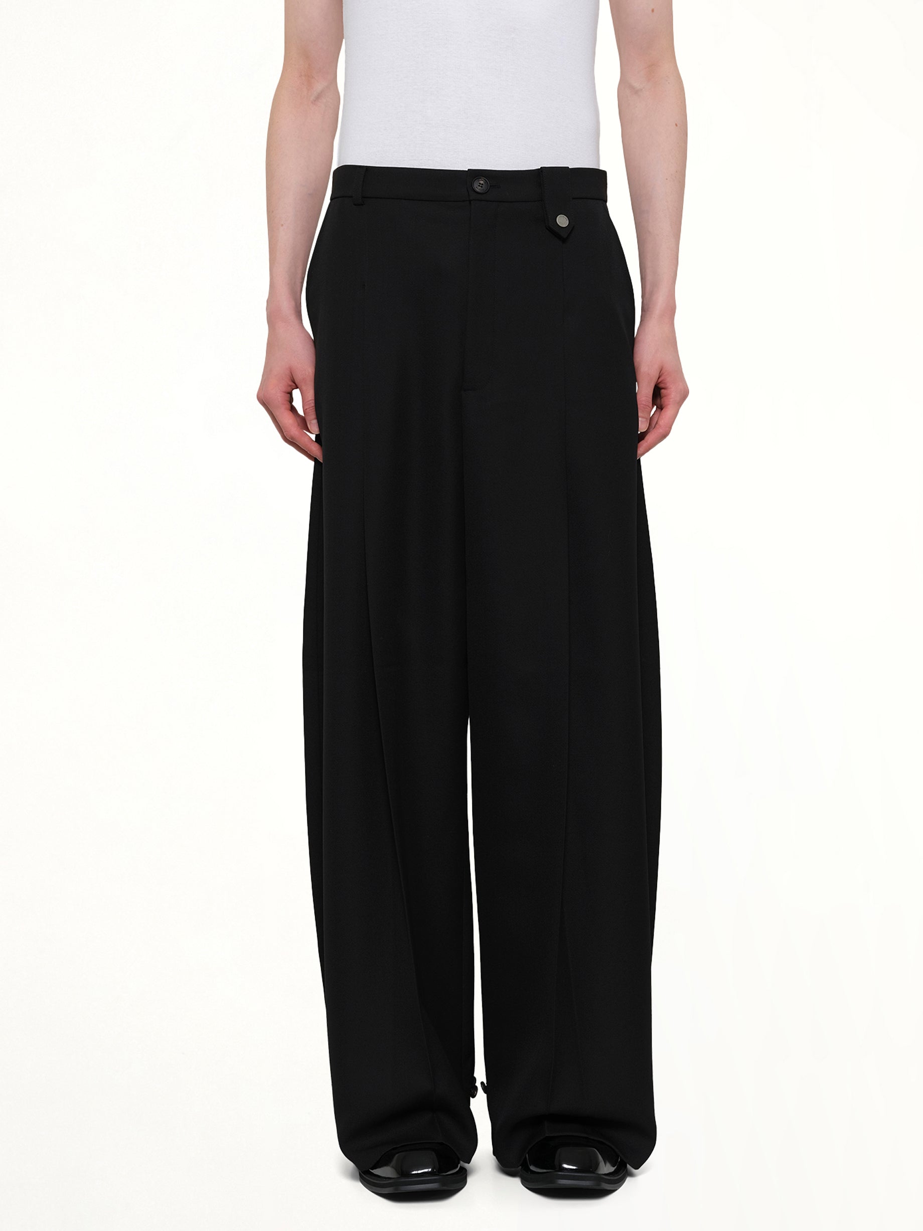 Fluid Tailored Wide Leg Pants in Black