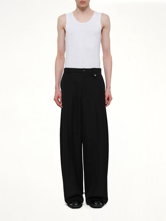 Fluid Tailored Wide Leg Pants in Black