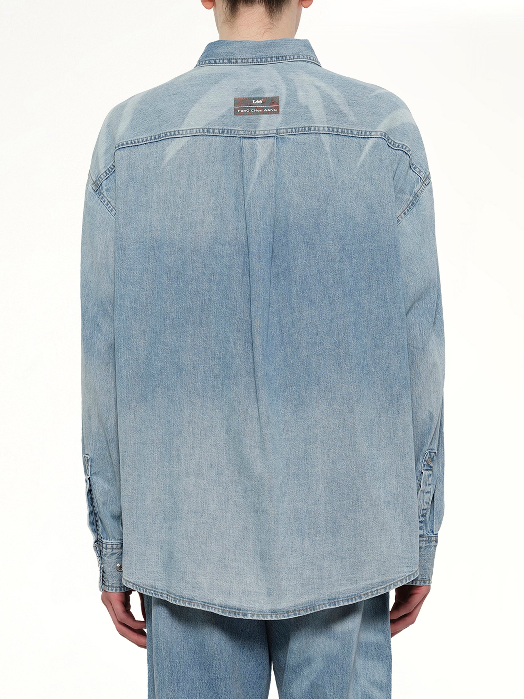 FENG CHEN WANG FCW x Lee Denim Shirt in Light Shade Back View from MARAIS