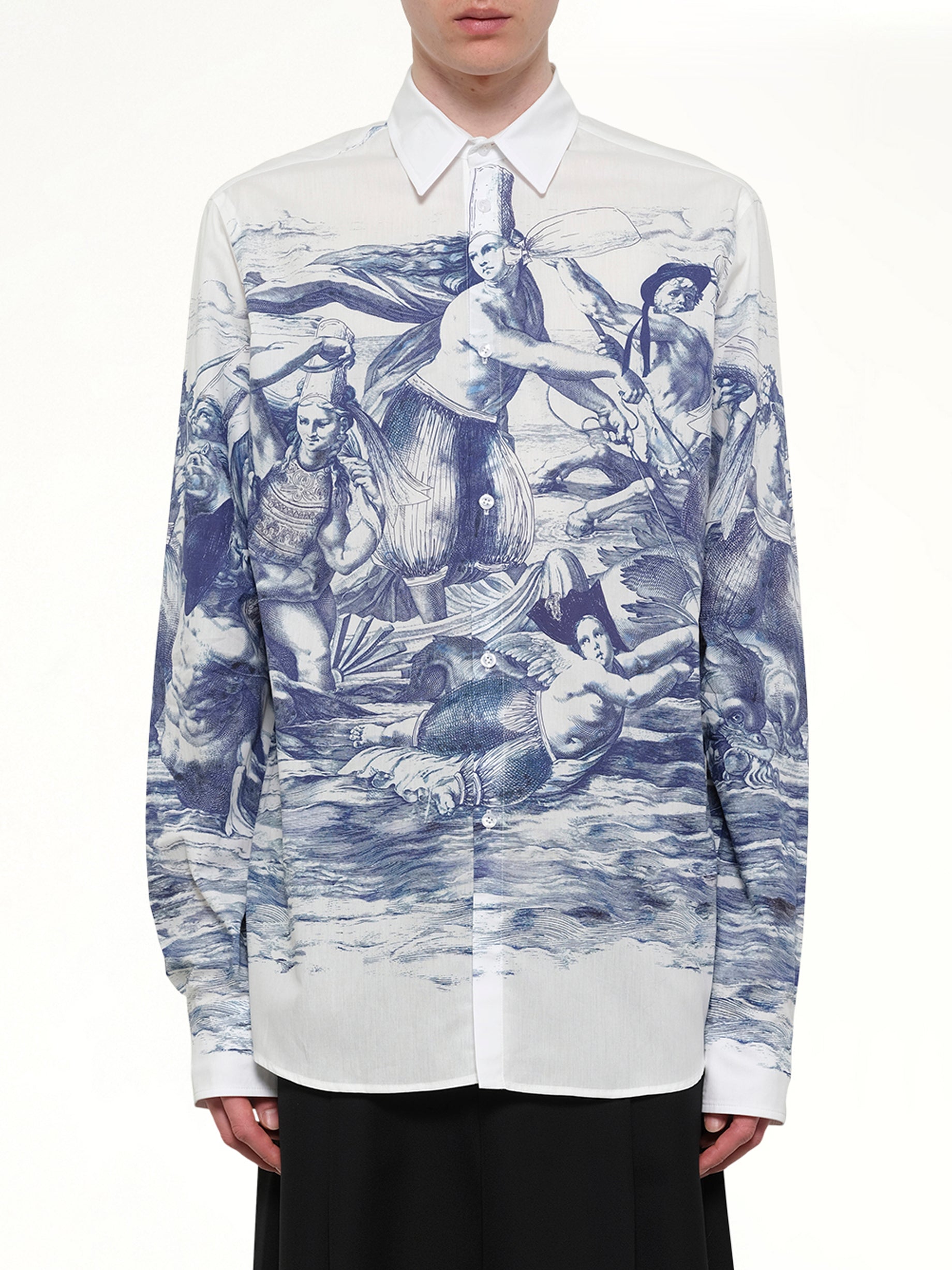 Breizh print Long Sleeve Shirt in Blue