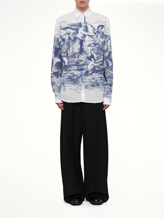 Breizh print Long Sleeve Shirt in Blue