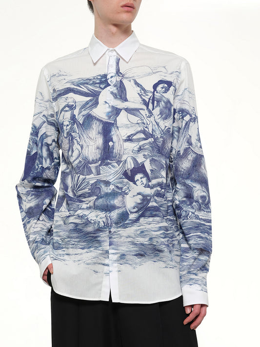 Breizh print Long Sleeve Shirt in Blue