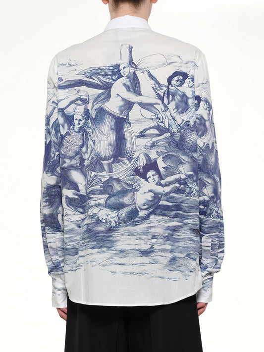 Breizh print Long Sleeve Shirt in Blue