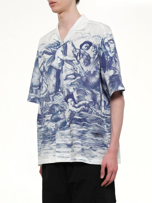 Breizh print Cuba Shirt in Blue