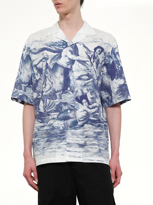 Breizh print Cuba Shirt in Blue
