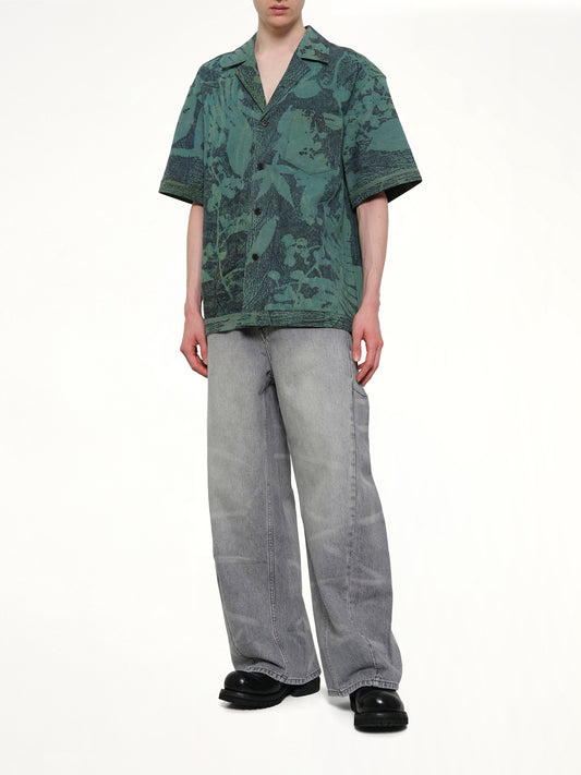 Plants Dye Shirt in Indigo Green