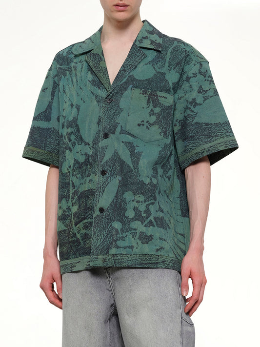 Plants Dye Shirt in Indigo Green