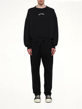 Back Curved Logo Loose Sweatshirt in Black/Off White