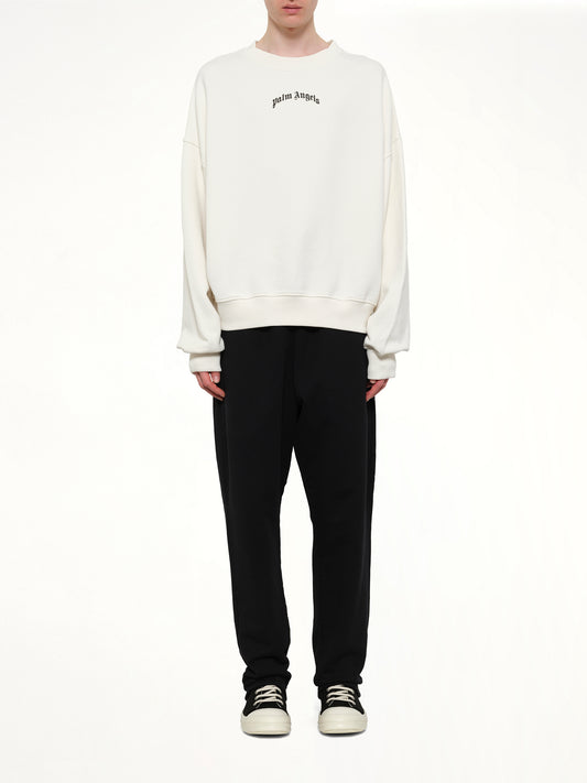 Back Curved Logo Loose Sweatshirt in Off White/Black