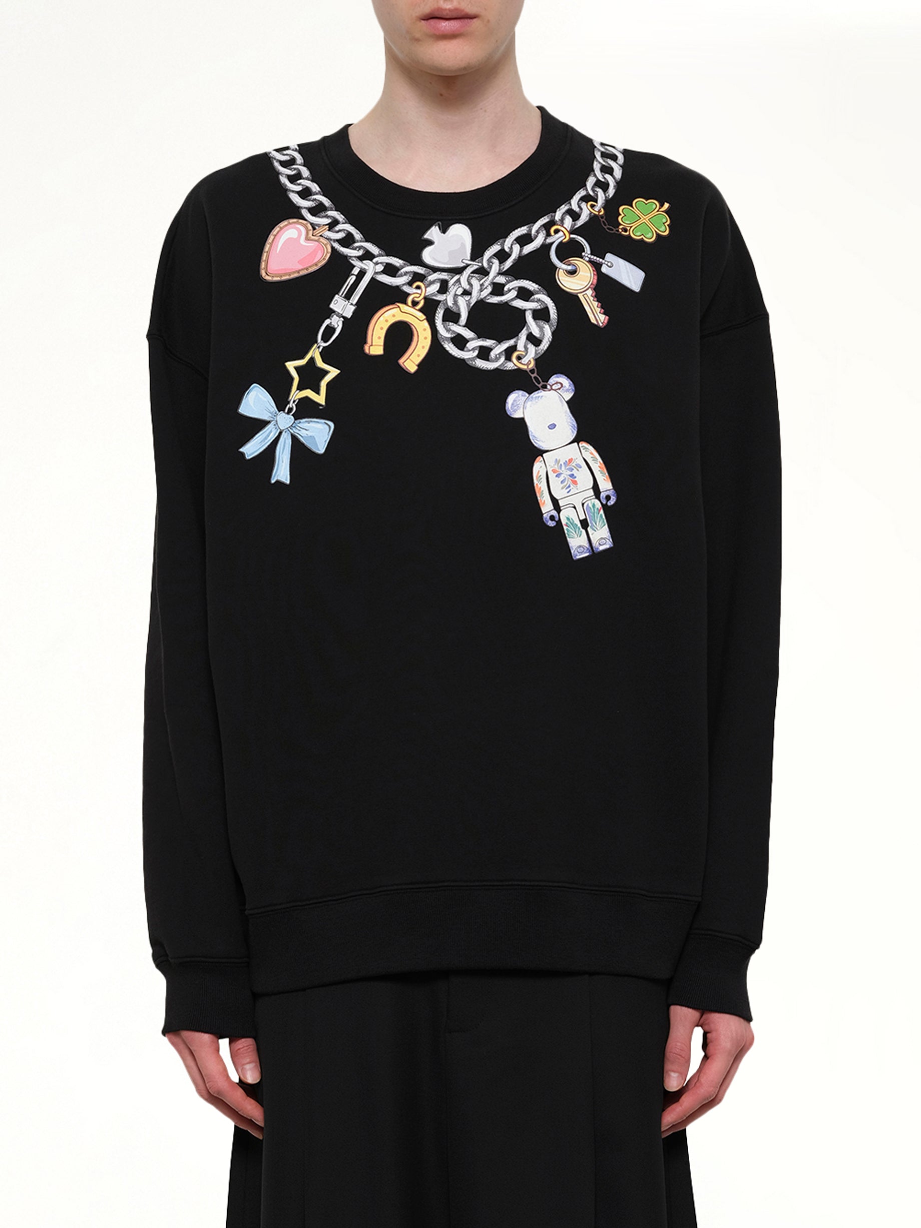 Bearbrick Print Cotton Sweatshirt in Black