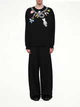 Bearbrick Print Cotton Sweatshirt in Black