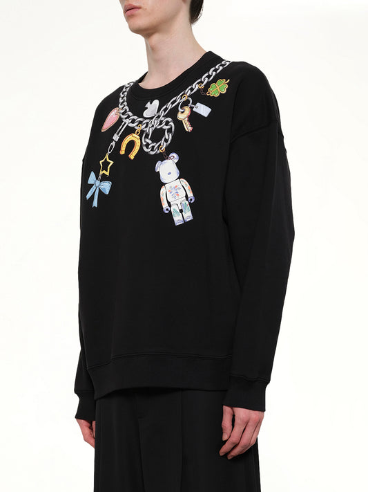 Bearbrick Print Cotton Sweatshirt in Black
