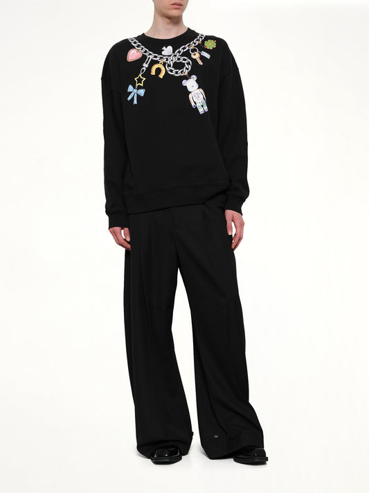 Bearbrick Print Cotton Sweatshirt in Black