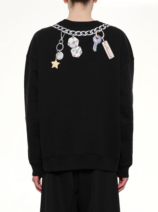 Bearbrick Print Cotton Sweatshirt in Black