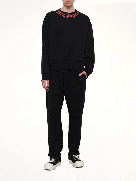 Neck Logo Regular Sweatshirt in Black/Red