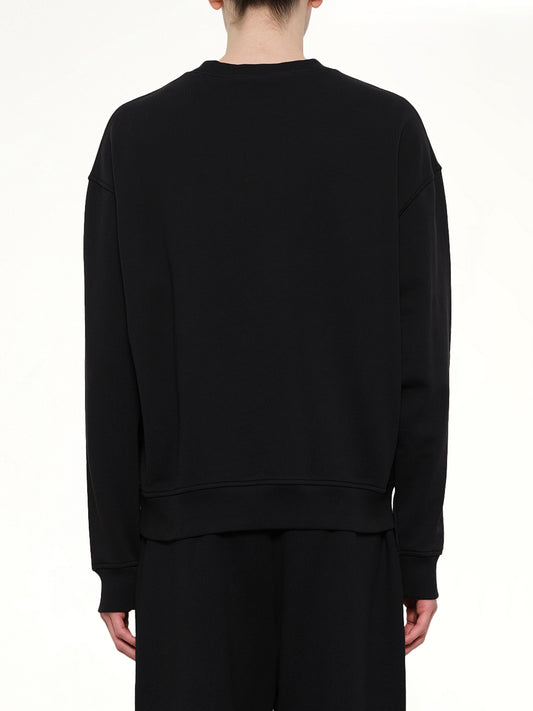 Neck Logo Regular Sweatshirt in Black/Red