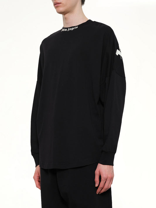 Classic Logo Over T-Shirt L/S in Black/Off White