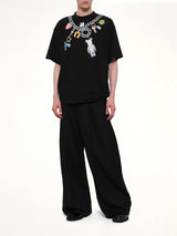 ブラックのベアブリックプリントコットンTシャツ