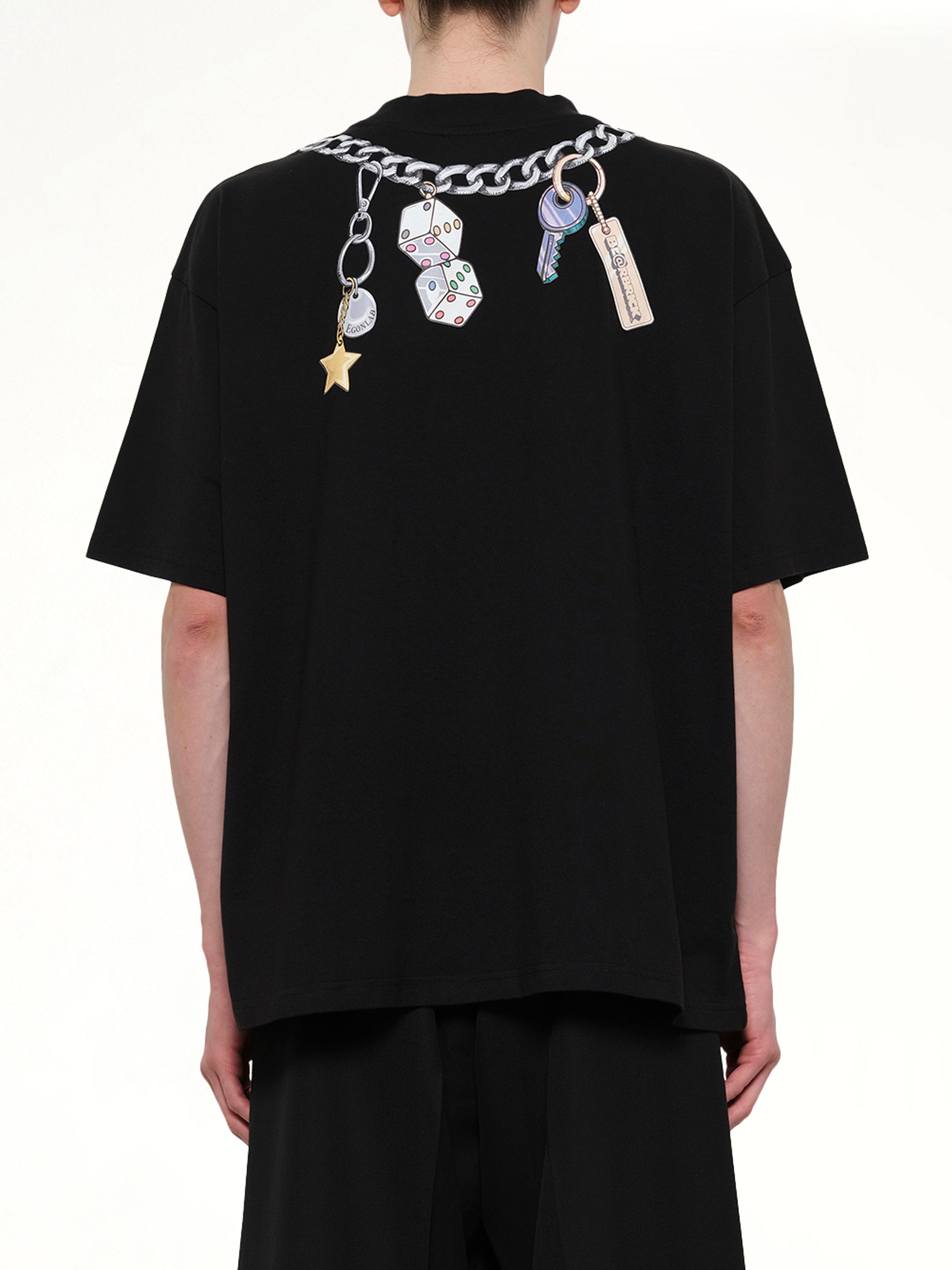 EGONLAB Bearbrick Print Cotton T-Shirt in Black Back View from MARAIS