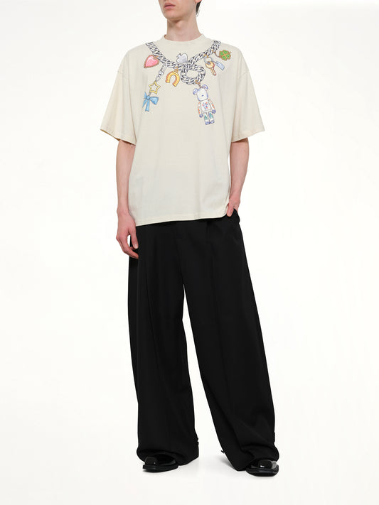 Bearbrick Print Cotton T-Shirt in Natural Raw