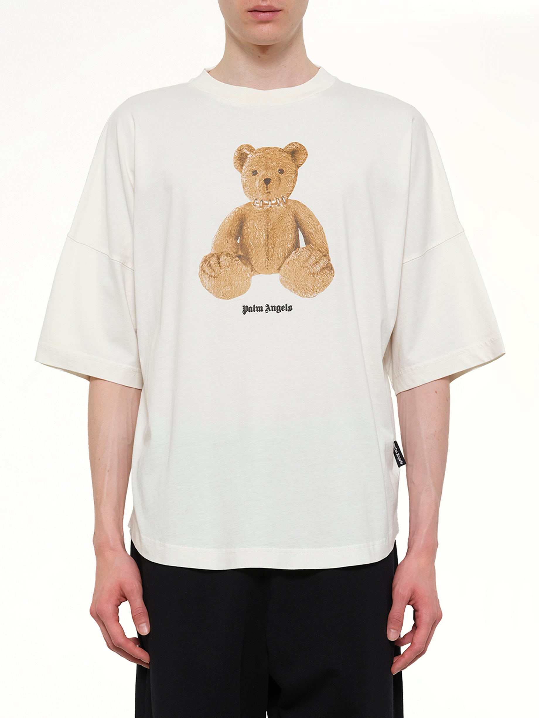 Bear Over T-Shirt in Off White/Brown