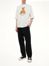 Bear Over T-Shirt in Off White/Brown