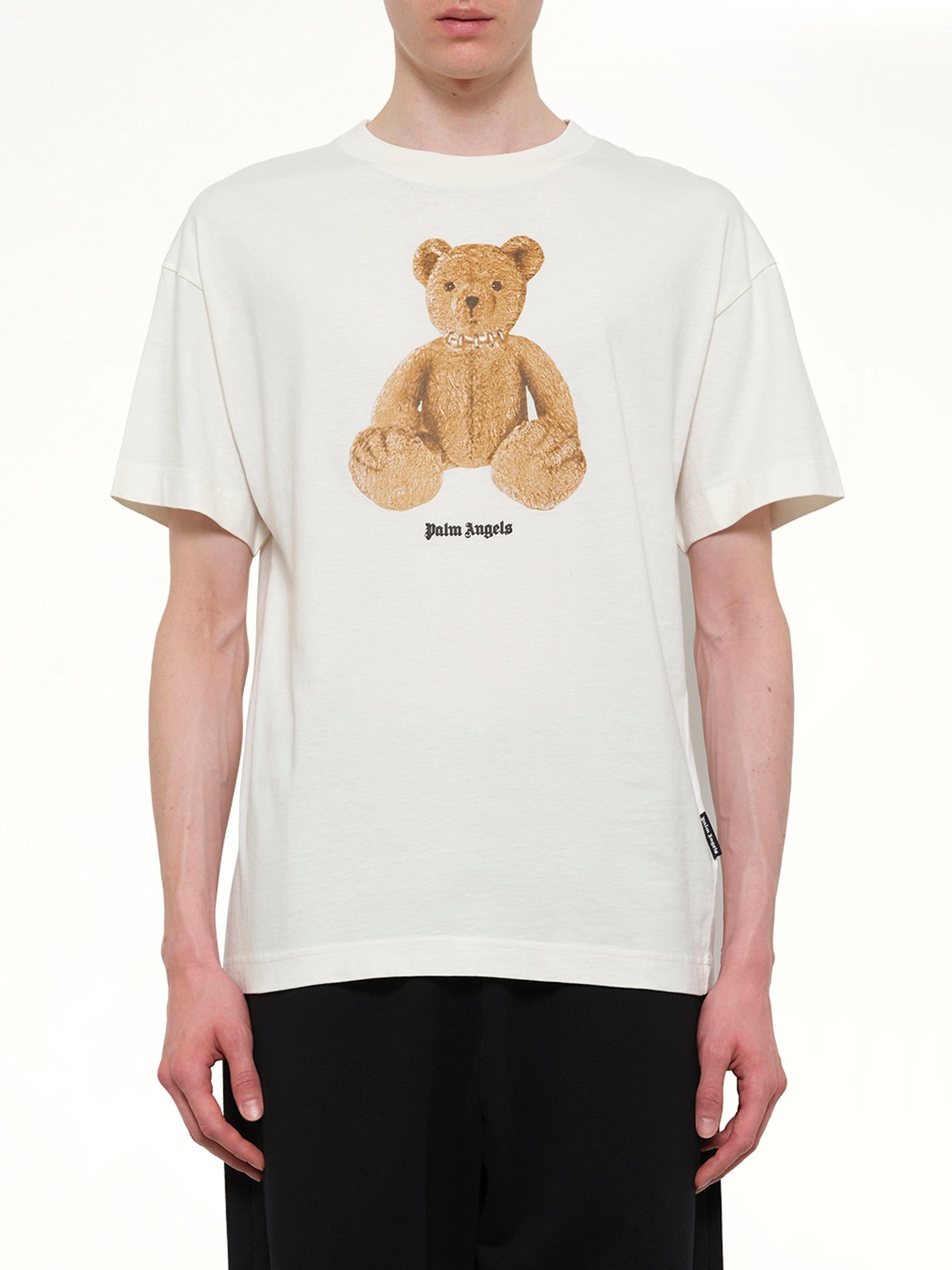 Bear Regular T-Shirt in White/Brown