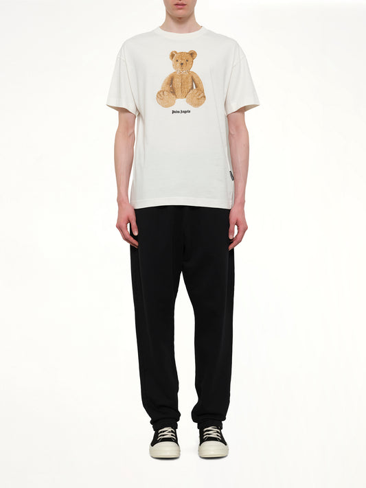 Bear Regular T-Shirt in White/Brown
