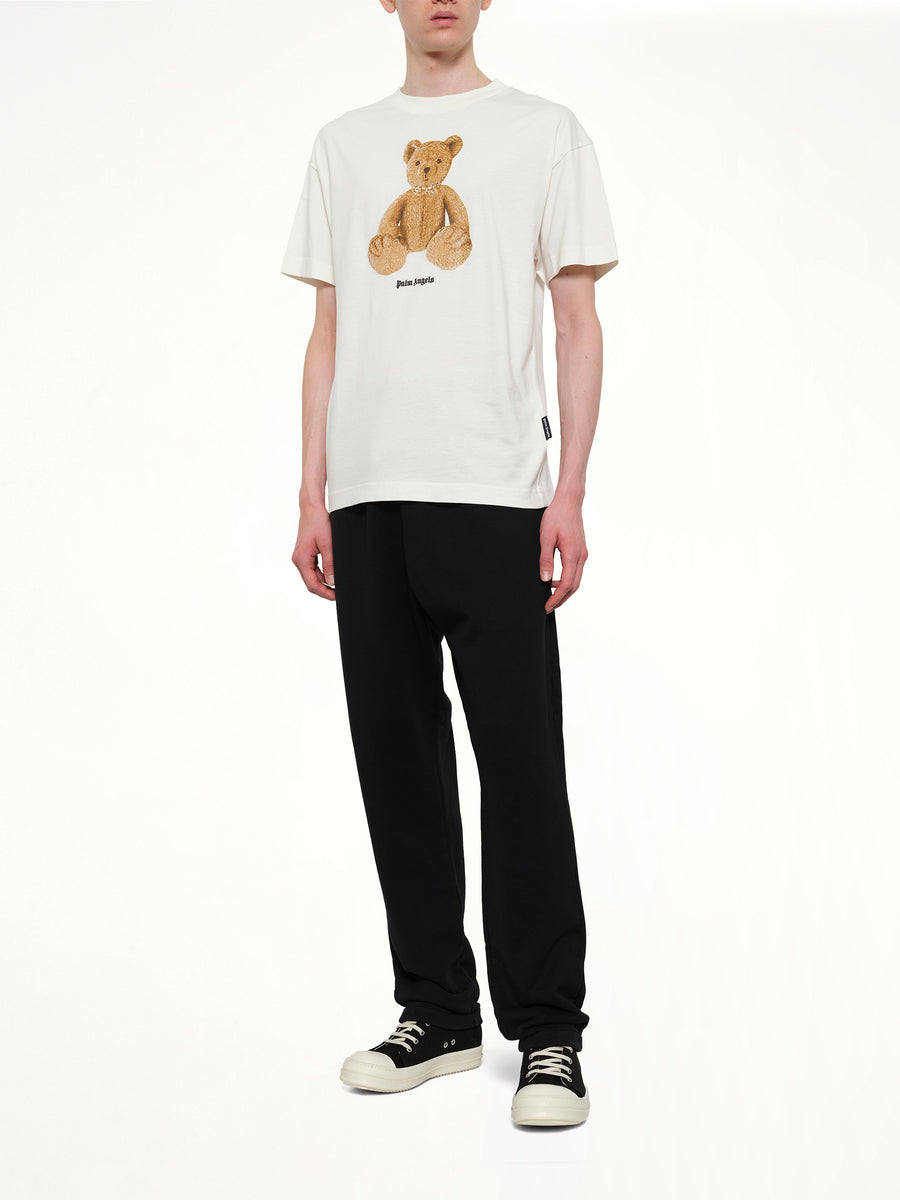 Bear Regular T-Shirt in White/Brown