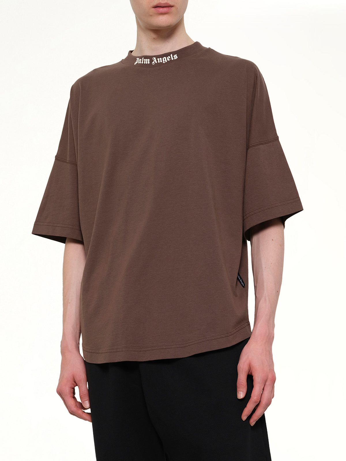 브라운 클래식 로고 오버 티셔츠